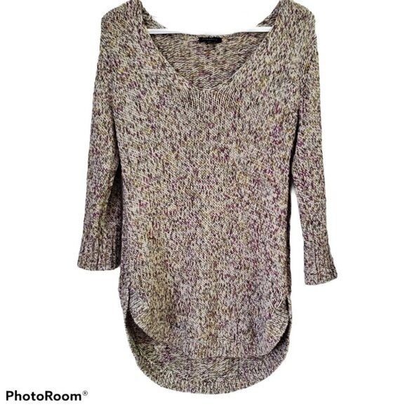 Dynamite Shirt Tail cotton blend V neck Sweater Tunic - Picture 2 of 6